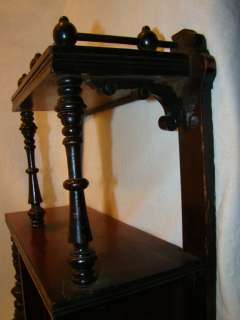   Antique VICTORIAN Wood PARLOR Shelf OLD Pipe RACK TOBACCo Safe  