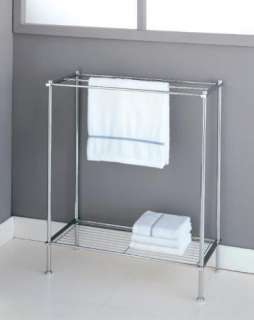 New Metro Chrome Towel Rack Stand with Shelf  