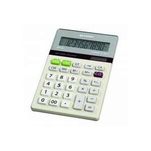 Sharp EL 334 10 Digit Twin Power Kick Stand Calculator Glass Top With 