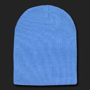   SKY BLUE PLAIN SHORT BEANIE SKULL CAP SKI SKATE HAT: Everything Else