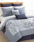 Piece TWIN EMBROIDERED COMFORTER SET BED ENSEMBLE LIGHT BLUE SKY 