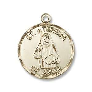 Gold Filled St. Theresa Medal The Little Flower Pendant Charm with 24 