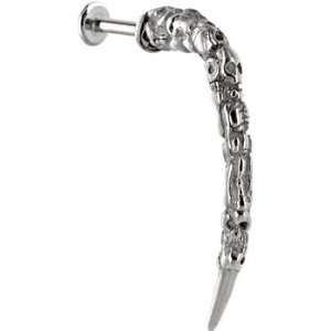    Surgical Steel ARTISITC CARVED SKULL Long Claw Labret Jewelry