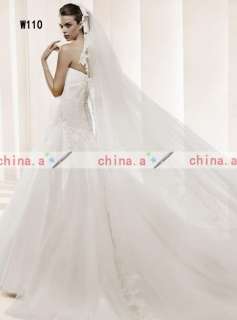 Dip Neckline Ball Gown Applique Wedding Dress Or Veil  