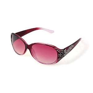   Ladies Purple Frame Red Lens Oval Eyewear Sunglasses