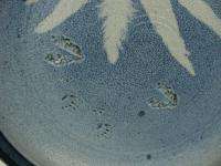 Signed Art Pottery Wall Plate Blue Stoneware Wildlife  
