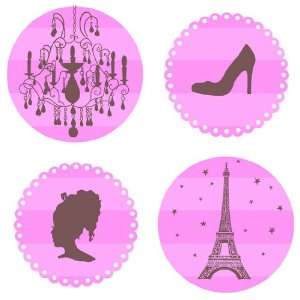 Paris Pink Wall Decals Stickers
