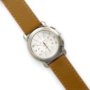  Fashion Watch with Brown Strap Band and Round Face 