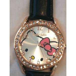   Bronze Hello Kitty Watch w/Leather Strap Color White 