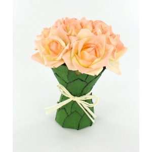  Peach Rose Color Wedding Table Centerpiece Bouquet 