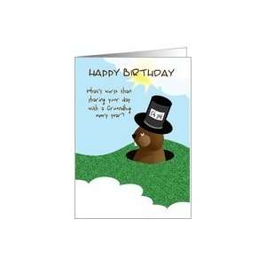  Happy Birthday Groundhog Day Sharing Birthday Cake Card 
